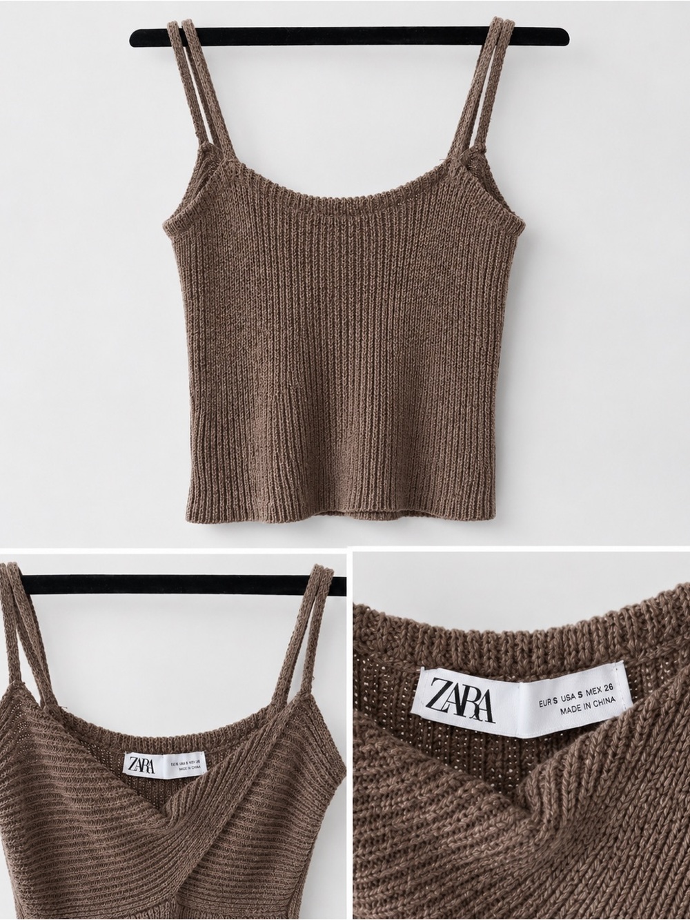 Zara Knit Brown Tank NWOT